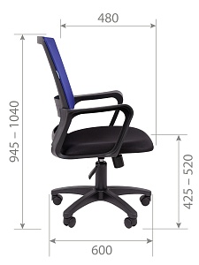 Офисное кресло CHAIRMAN 606, ткань/сетка, синий